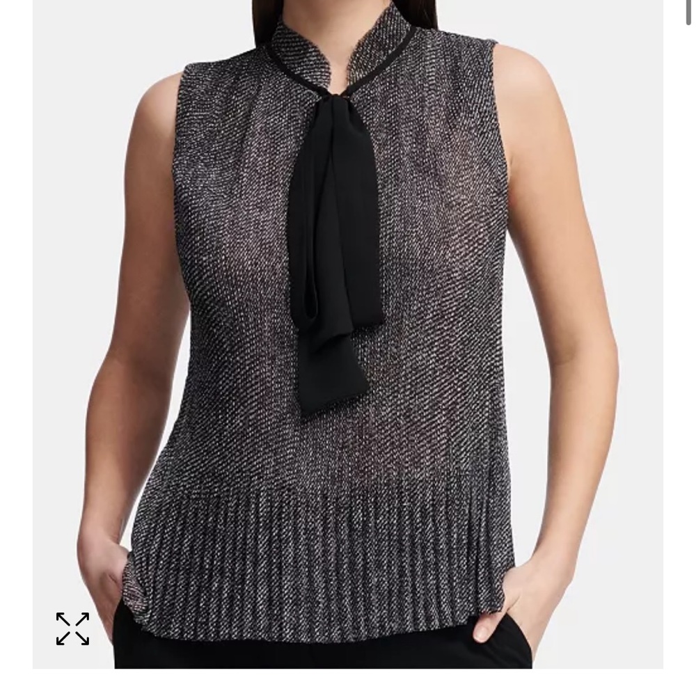 DKNY Pleated Sleeveless Blouse